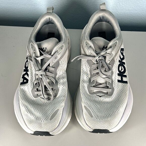 Hoka One One Bondi 8 Men's Gray 9 2E Running Cushioned Lightweight Gym Shoes - Picture 3 of 16